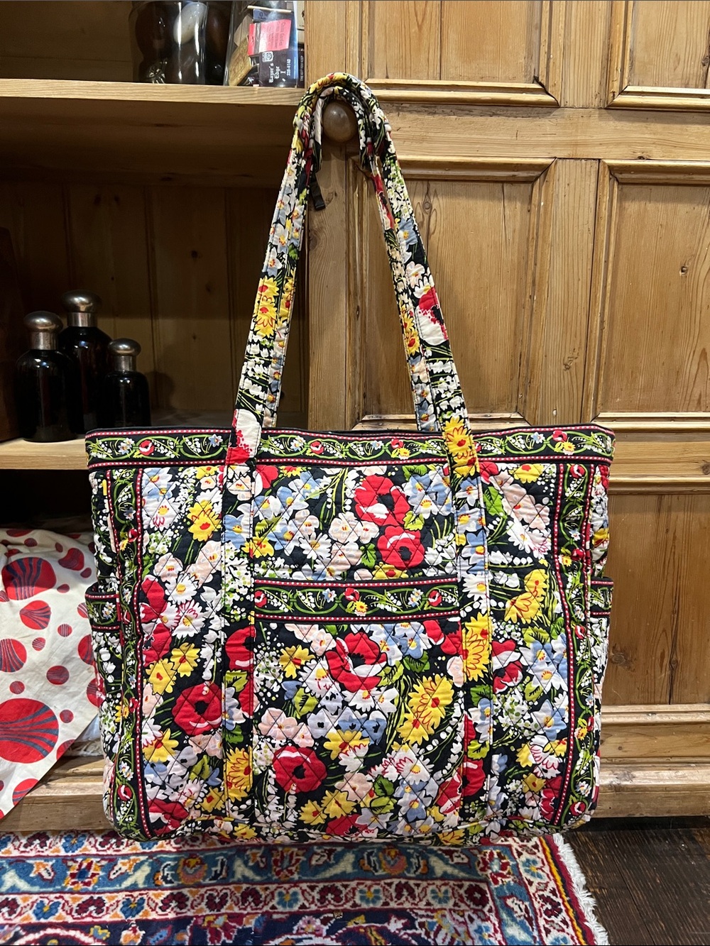 Vera Bradley Get Carried Away Tote in Retired Poppy Fields Pattern